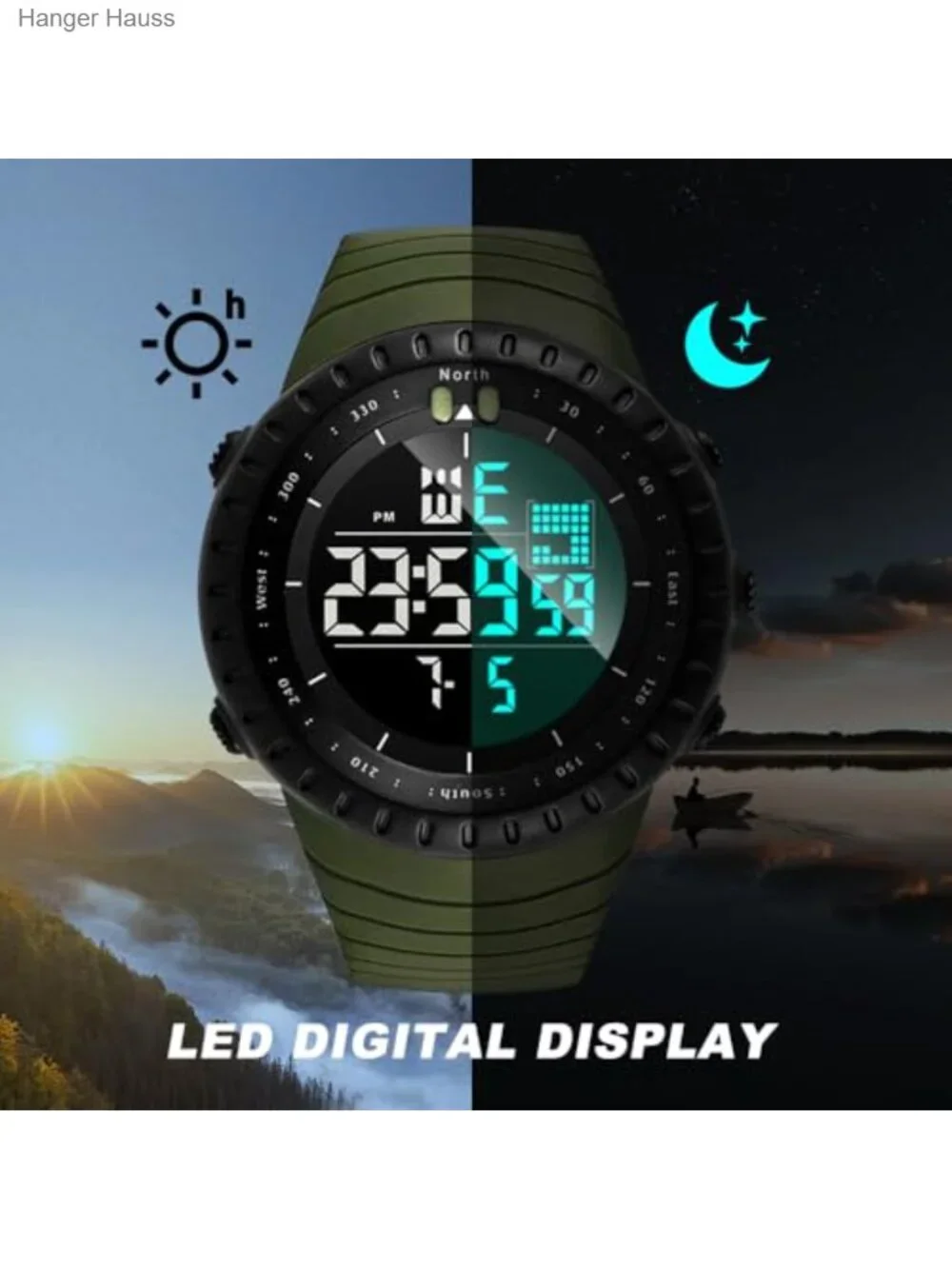 Men's Military Sports Watch Digital LED Alarm Stopwatch Water Resistant Date